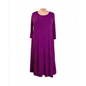 HOTOUCH Purple 3/4 Sleeve Flare Midi Dress, NWT! Size 2X